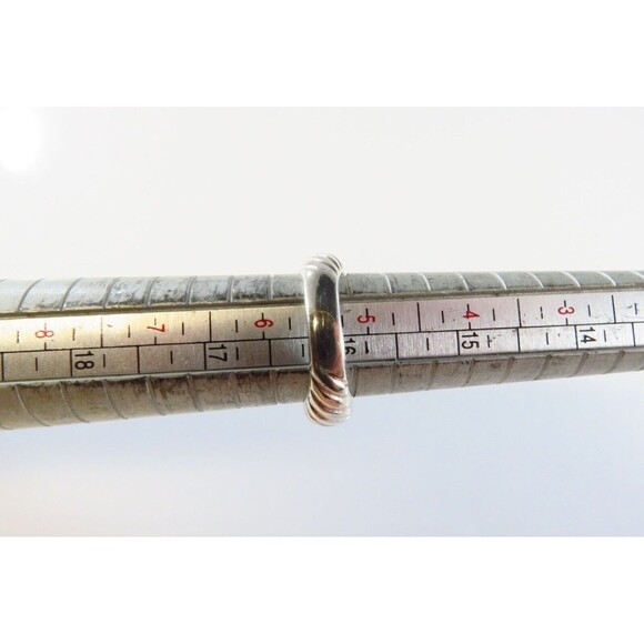 Designer Style Sterling Silver Purple Glass Noblesse Cable Ring Size 5.5 - Picture 7 of 7